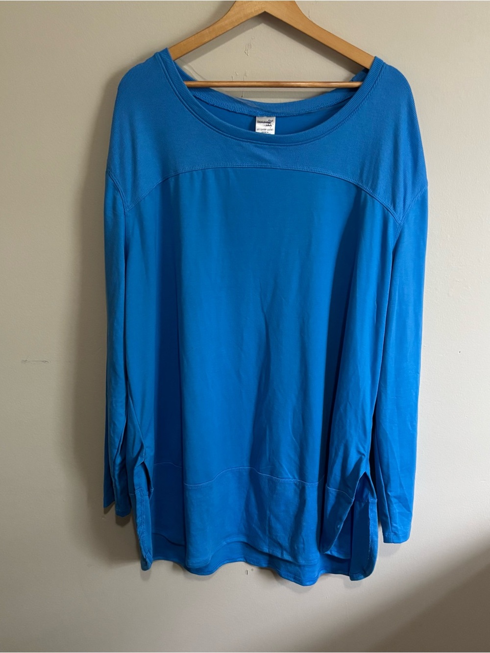 Terra & Sky Vibrant Blue 2X Long Sleeve Shift Tunic Dress Plus Size
